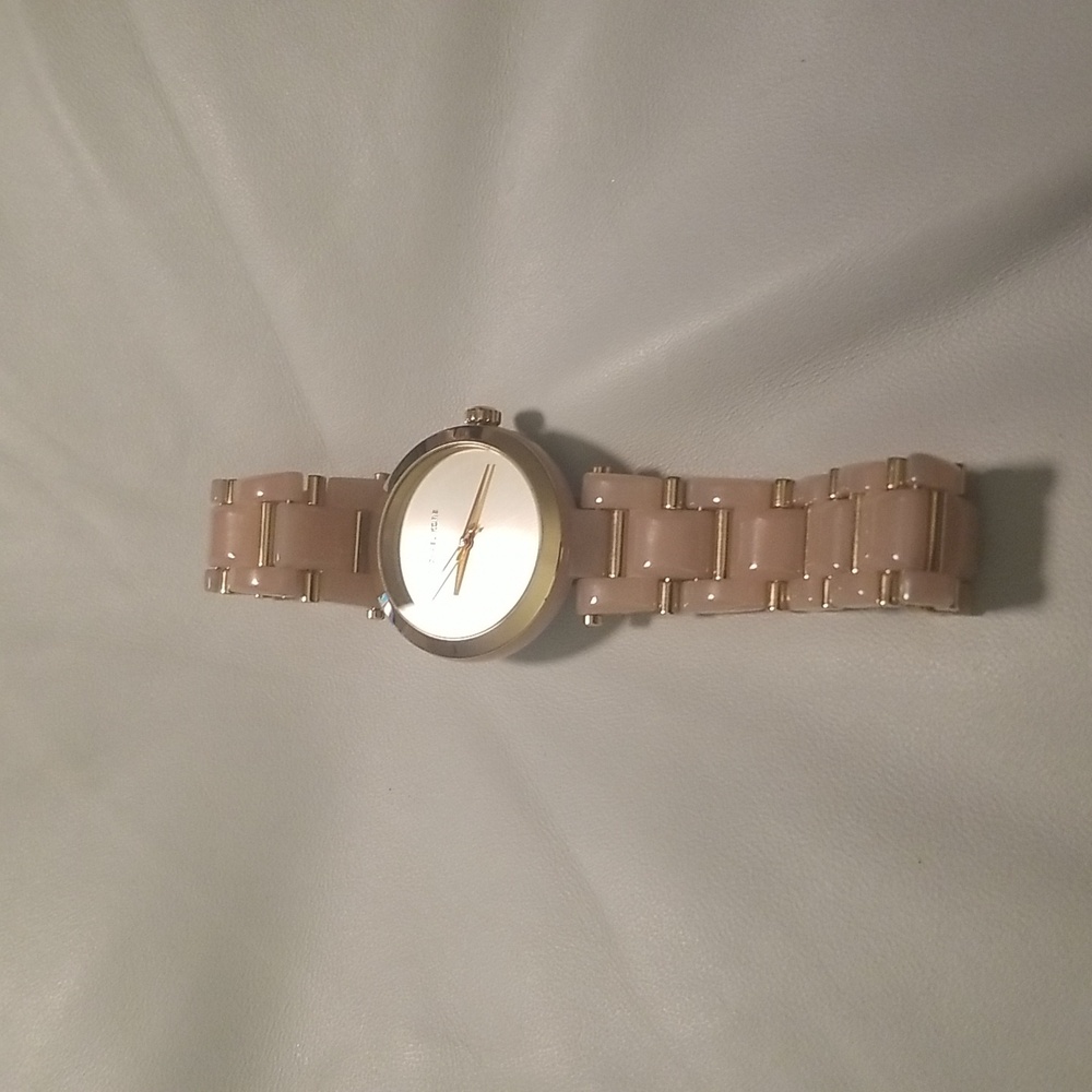 Women's Michael Kors Stainless Steel Pink Resin & Goldtone Link Bracelet Band